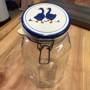 Glass Clip-Top Jar with Blue Duck Lid